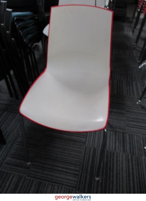 PR5524 - Red/White  Stackable Chair