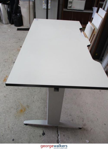 PR4865 - White/Black Trim Straight Desk