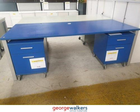 PR305 - Blue Straight Desk