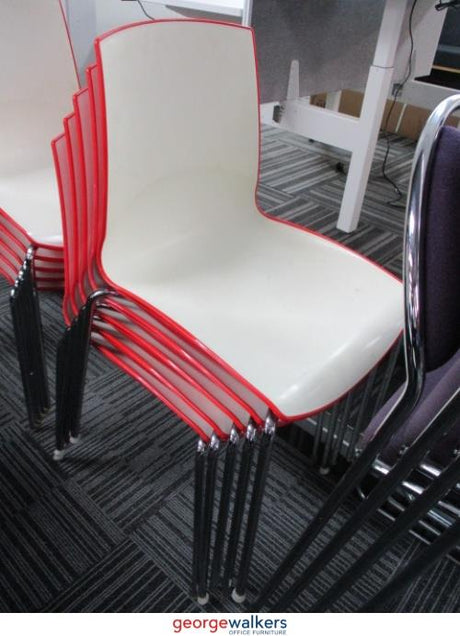 PR5524 - Red/White  Stackable Chair