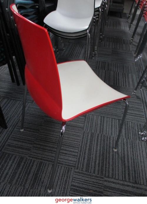 PR5524 - Red/White  Stackable Chair