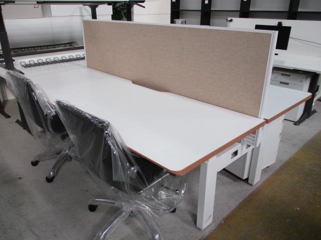 FE1510 - White/Tawa Trim Straight Desk