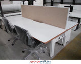 FE1510B - White/Tawa Trim Straight Desk