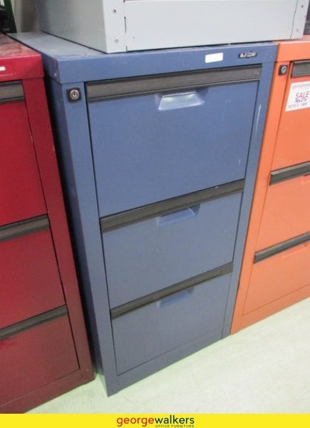 PR4791 - Blue 3 Drawer Filing Cabinet