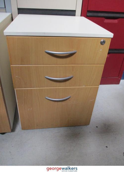 Filing & Storage - Mobile Drawer - 3 Drawer Melteca Mobile - Tawa/Crea ...