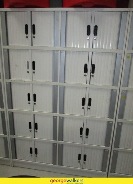 PR3994 - 1850mm Office Compartment Locker Tambour Door White